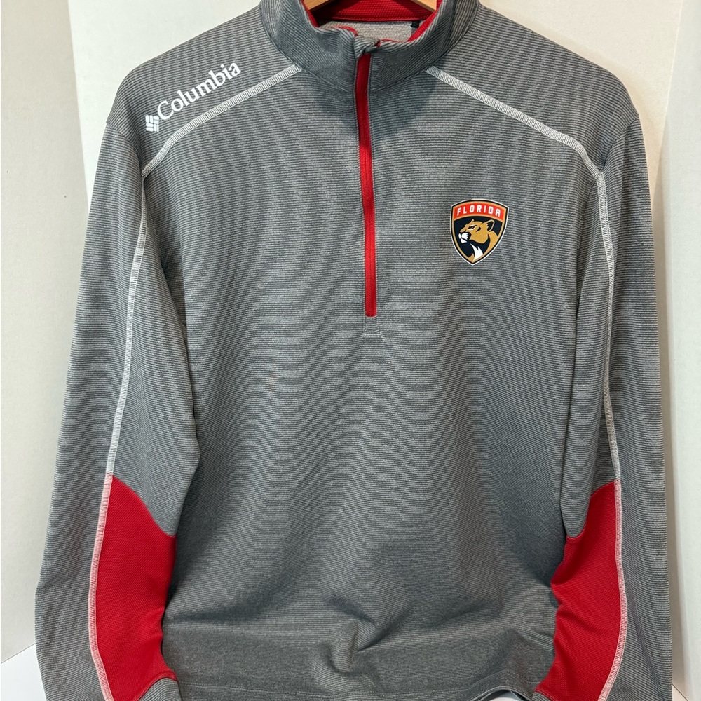 Columbia Gray and Red Florida Panthers Pullover